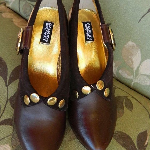 Naughty Monkey Brown Leather Shoe Boots w/Studs ,Size 7 w/box , EUC - Picture 14 of 14